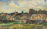Walter Battiss, Standerton, oil on artist's board