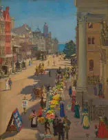 Ruth Prowse, Kaapse Stadstoneel (Cape Street Scene), oil on canvas