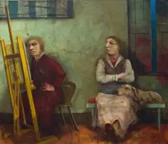 Karin Jaroszynska, Women and Easel, 1983, oil on canvas