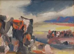 Erik Laubscher, Kouebokkeveld, oil on canvas laid down on board
