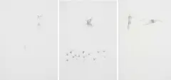 Scarecrow, triptych by Judith Mason, pencil on card, offered Mar 2026