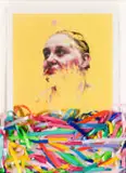 Christiaan Conradie, Waiting for the Park to Take Me Away, oil on paper, with ribbons