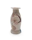 Hylton Nel, Vase with Buddhist figure, painted and glazed ceramic