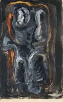 Irma Stern, Seated Figure, 1954, monotype and oil on paper