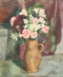 Maud Sumner, Vase with Flowers, oil on canvas laid down on board