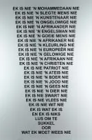 Willem Boshoff, Tien Teen Een (Ten to One), engraved aluminium