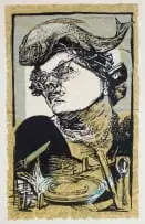 William Kentridge, Art in a State of Grace - Woman with Fish (S.292), 1988, colour screenprint on paper