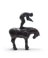 Wilma Cruise, Untitled (Man on a Horse), bronze with a brown patina