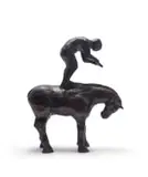 Wilma Cruise, Untitled (Man on a Horse), bronze with a brown patina