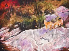 Matthew Hindley, Man with Dog, 2015, oil on canvas