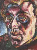 Harry Trevor, Self-Portrait, oil on board