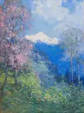 Robert Gwelo Goodman, Alpine View, oil on canvas