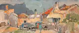 Gregoire Boonzaier, District Six with Blue Truck, 1966, oil on canvas laid down on board