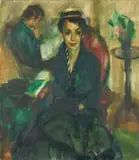 Clément Serneels, Lady in Green, 1956, oil on canvas