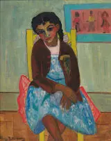 Hindy Rutenberg, Seated Girl, oil on canvas