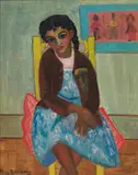 Hindy Rutenberg, Seated Girl, oil on canvas