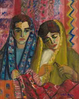 Hindy Rutenberg, The Carpet Menders, oil on canvas