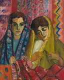 Hindy Rutenberg, The Carpet Menders, oil on canvas