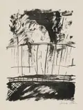 Irma Stern, Figure on a Balcony, from the Visionen (Visions) Portfolio, lithograph on paper