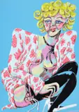 Dominique Cheminais, The Blonde Woman in the Bridal Suite, 2025, acrylic paint marker on paper