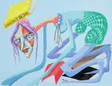 Dominique Cheminais, Justine and the Books, 2025, acrylic paint marker on paper