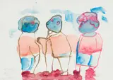 Robert Hodgins, In the Office, 2003, watercolour on paper
