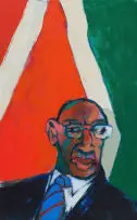Jan Neethling, Politician and Flag, 2012, acrylic on canvas