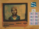Zen Marie, Post I, 2001, screenprint and stamps on envelope