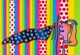 Walter Battiss, Sculptured Head, Seychelles, screenprint on paper