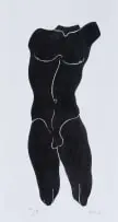 Bill (William John) Davis, Nude Male Torso, 1977, woodcut on paper