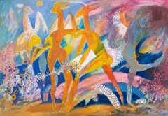 Leon de Bliquy, Therianthropic Figures, oil on canvas