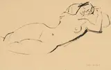 Maurice van Essche, Reclining Nude, 1965, ink on paper