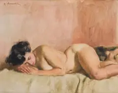 Robert Broadley, Reclining Nude, oil on canvas