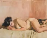 Robert Broadley, Reclining Nude, oil on canvas