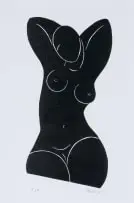 Bill (William John) Davis, Female Nude, 1990, linocut on paper