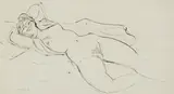 Maurice van Essche, Nude in Repose, fibre-tip pen on paper