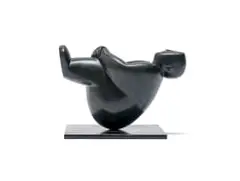 Reclining Male Nude by Florian Wozniak, bronze with a black patina, on a painted steel base, offered Sep 2025