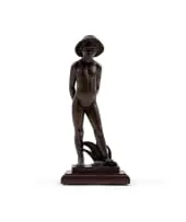 Joy Rose-Innes, Youth, bronze, on a wooden base