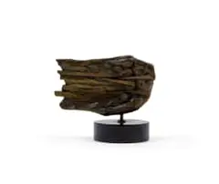 Caroline van der Merwe, Movimento Sfugente, bronze with a brown patina, on a stone base