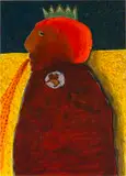 Colbert Mashile, OBA (The King), 2005, mixed media on board