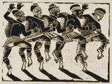 Thomas Motswai, Dancers, 1987, woodcut on paper