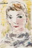Carl Büchner, Young Boy, gouache on paper