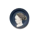 Lena Hugo, Plate with Portrait of Young Girl, 2012, oil and enamel on metal plate