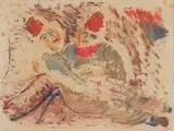 Lippy (Israel-Isaac) Lipshitz, Two Figures Wearing Fezzes, 1941, monotype on paper