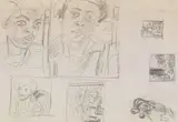 Maggie Laubser, Portrait Studies, pencil on paper