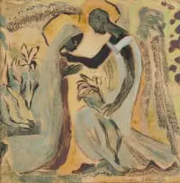 Masha Braunger, L'Annonciation, 1956, monotype on paper