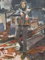 Alexander Knox, Dystopian Mercenary, 2016, oil on wood