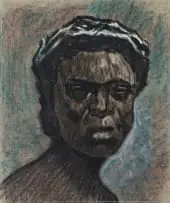 Johannes Blatt, Portrait, pastel on paper
