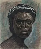 Johannes Blatt, Portrait, pastel on paper