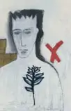 Philip Badenhorst, Untitled (Figure with Plant), 1993, oil on paper